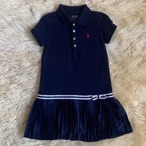 Polo Ralph Lauren girl navy blue dress size 4/4T gently worn